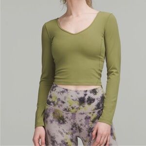 lululemon athletica Bronze Green Long Sleeve Top